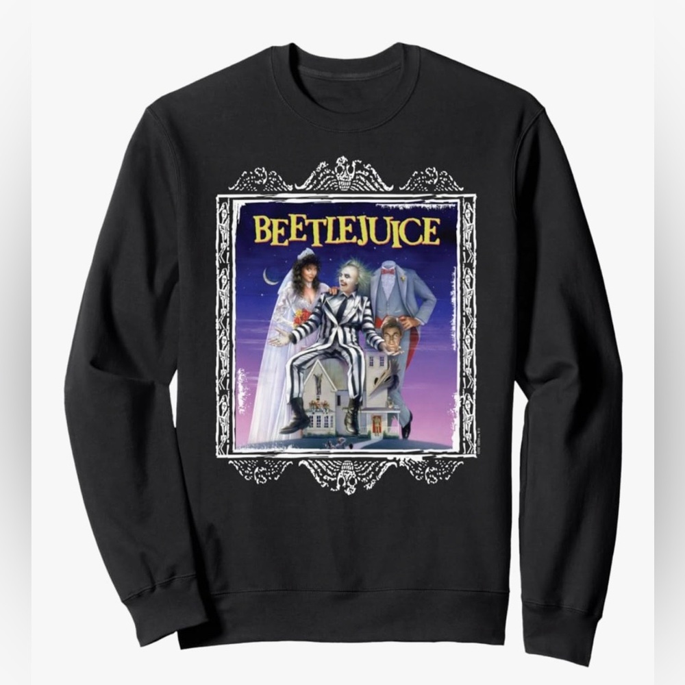 Beetlejuice Unisex Black Crewneck Sweatshirt